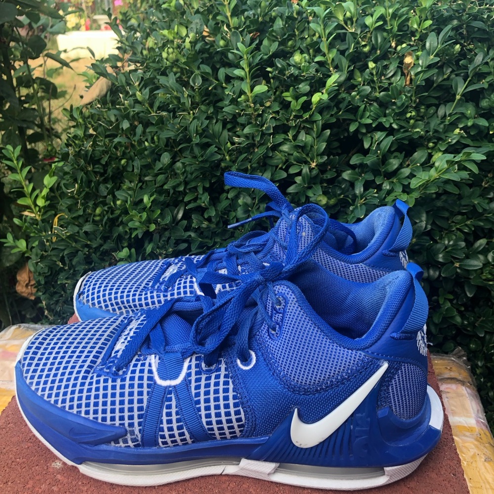 Nike Lebron James Witness 7 Men’s Royal Blue and White Sneakers Size 5.5